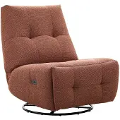 Vente-unique Draaibare relaxfauteuil in terracotta chenillestof COSADO