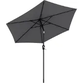 Happiq Tuinparasol 270 cm – Donkergrijs - Kantelbaar Handbediend met UV 50+ Bescherming