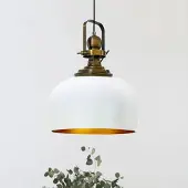 Bamyum Kreis hanglamp, industriële Modern stijl, Ø30 cm, witgoud metalen lamp