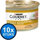 Gourmet 10x - Gold Mousse Kalkoen - Kattenvoer Natvoer - 85g