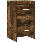 vidaXL Nachttafels Gerookt eiken 40 x 36 x 70 cm Bewerkt hout