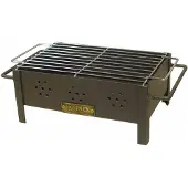 EDM Barbacoa Imex el Zorro: Overdekte grill voor kolen, zwart, metaal, 31 x 21 x 14 cm