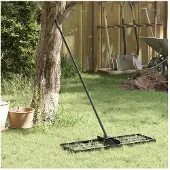 vidaXL Tuin Egaliseer Hark Zwart 75 x 25 x 6 cm Gepoedercoat staal
