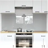vidaXL Keukenachterwand 2 st Lichtgrijs 80 x 60 cm gehard glas