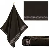 Zwoltex Grafiik Handdoek 30x50cm - Egyptisch Katoen, Donkerbruin