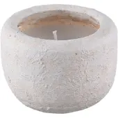 Ptmd Sarai White Cement Outdoor Candle Rounded M