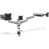 Digitus DA-90363 Tafelbeugel voor monitor Aantal monteerbare displays: 3 Display(s) 38,1 cm (15) - 68,6 cm (27) Zwart, Zilver Draaibaar, In hoogte verstelbaar,