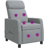 vidaXL Massage Relaxstoel Lichtgrijs Stof