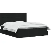 vidaXL Opbergbed met hoofdeinde, zwart, 180 x 200 cm, stof