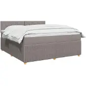 vidaXL - Boxspringbed - met - matras - met - hoofdeinde - Taupe - 160 - x - 200 - cm - Stof