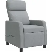 vidaXL Massage Relaxstoel Lichtgrijs Stof