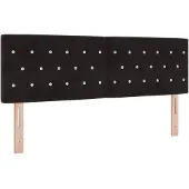 vidaXL Boxspringbed met matras en LED Zwart 140 x 200 cm fluweel