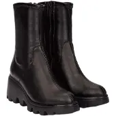 Wonders Dames Toronto 30 Leren Enkellaarsjes Zwart (40), Leer, Plat, Ritssluiting, Casual G-7030_5737_5792
