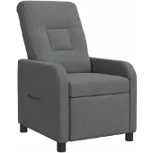 vidaXL Recliner Donkergrijs Stof