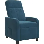 vidaXL Recliner Blauw fluweel