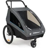 Polisport Bike kids trailer voor fietsen en wandelen grijs/zwart