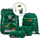 Step by step schooltas FIT Schulranzen-Set 5-delig Dino Targo donkergroen
