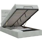 vidaXL Ottoman bed met matras Lichtgrijs 120 x 200 cm Fluweel