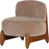 Woood Runi Fauteuil - Hout/Velvet - Paars/Bruin - 69x64x72