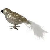 Décoris Vogel kerst ornament | (Zilver, Clip)