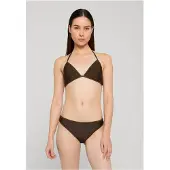 Urban Classics Bikini Set - Ladies Piped Triangle Bikini - XS tot XL - voor Vrouwen - bruin - Maat S