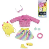 Corolle poppenkleertjes fluo set - kleurrijke dressing room accessoires.