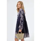 MSN Collection Gestrikt Mini-Jurk met V-hals in Paisley