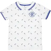 Castore Rangers FC-poloshirt met all-overprint voor kinderen (Wit)