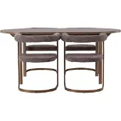 Ebuy24 Andy eethoek eettafel naturel 4 stoelen bouclé bruin.