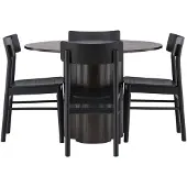 Ebuy24 Olivia eethoek eettafel mokka 4 stoelen zwart.
