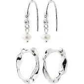 Pilgrim Oorbellen 'Morin' zilver / parelwit
