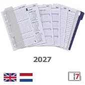 Kalpa Pocket weekagenda met uurindeling 2027 jaardoos navulling (1 week per 2 pagina's) 2-talig