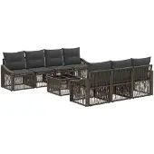 vidaXL Tuinbankenset 8 st Grijs poly rattan