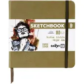 Darwi Sketch schetsboek - 14 x 14 cm - kaki