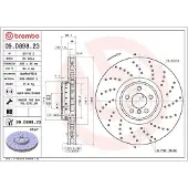 Brembo Remschijf 09D89823 voorkant, geventileerd, sterk gecarboniseerd, 1 Stuk