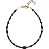 Alisia AL4277-ORO GOLD-PLATED ARMBAND MET ZWARTE AGAAT 1 STUK