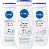 Nivea 3x Douchegel Creme Protect 250 ml