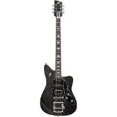 Duesenberg Paloma Baritone Black Sparkle elektrische bariton gitaar met koffer