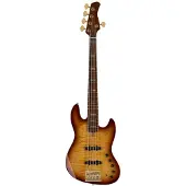 Sire Marcus Miller V10 DX5 Tobacco Sunburst 5-snarige elektrische basgitaar met koffer