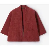 Sissy-Boy Donkerrode Kimono Met Doorgestikt Patroon | Maat: L-XL