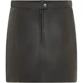 Infinity Leather Dames zwarte leren Biker potlood korte minirok - Grace