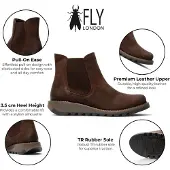 Fly london Dames Bruine Chelsea Suède Leren Enkellaarzen - SALV195