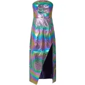 AMY LYNN AmyLynn Metallic bandeau-maxi-jurk voor dames (Zilver/Regenboog)