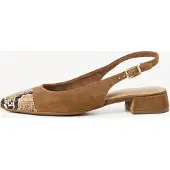 Tamaris Ballerina met riempjes beige / cognac / zwart