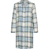 Pastunette Nachthemd 'Frosty Checks' crème / donkerblauw