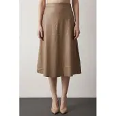 MyFashion Hoog-Waisted Midi A-Lijn Nepleer Rok