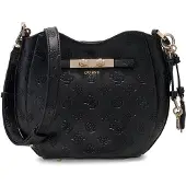 GUESS schoudertas handtas Carmella Crossbody Bucket Bag Black Logo zwart
