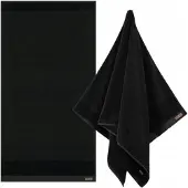 Zwoltex Porto Luxe Katoenen Badhanddoek Zwart 70x140cm 600g/m²