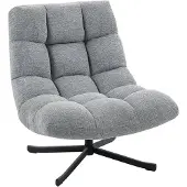 HOMCOM Accent Chair-Chenille, Stahl-75L x 95B x 90H cm-Grau