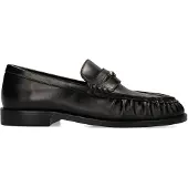 Manfield Zwarte leren loafers | Maat 39